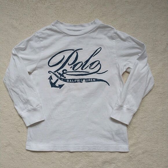 Polo Ralph Lauren Hanna Anderson T Shirt Sweatshirt Boys 4 T White Blue Set Of 2 - Picture 2 of 13